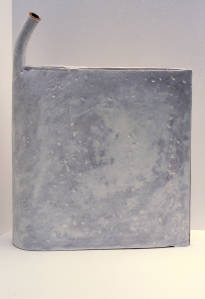 Extended bottle. 'Cuckmere'. Slab built and extruded ironstone. 1994