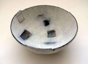 Bowl in the form of a lost landscape. Hammock moulded ironstone bowl.