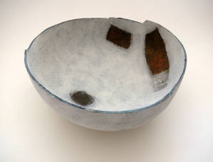Bowl in the form of a lost landscape 2. Hammock moulded ironstone bowl.