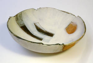 Bowl in the form of a lost landscape 3. Hammock moulded ironstone bowl.