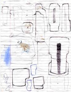 Working drawings. Biro on paper. 1997