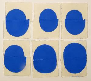 Notebook. Blue bowls drawing. Soft pastel on rag paper. 2012.