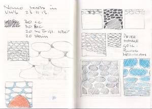 Notebook. Pebbles/clouds. Pencil and coloured pencil on paper. 2013