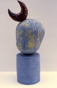 Moon, girl, bird. Press moulded, thrown and modified ironstone. 1988.
