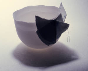 Bone china bowl 2. Slip cast bone china, paper, etc. 1983.