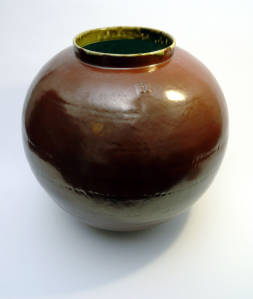 Coil built stoneware jar